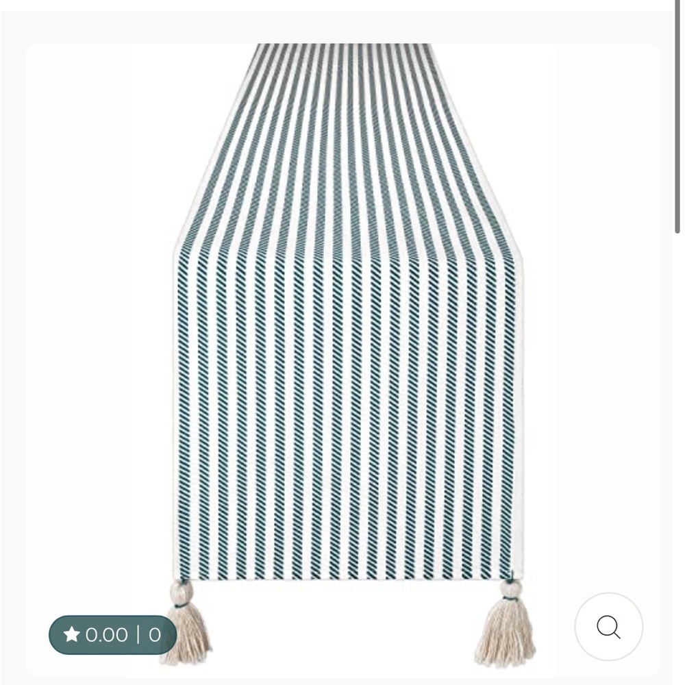 Folkulture farmhouse style striped table runner with tassels
